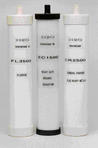 H2O International Inc drinking water filter cartridges for iron, lead, heavy metals, chlorine, flouride, nitrates